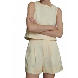 NEW SOEUR iggy high-waisted cotton canvas short in creme